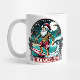 Mele Kalikimaka - surfing Santa Mug